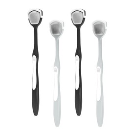 Colincie Tongue Cleaner, Tongue Brush, Tongue Scraper for Oral Hygiene, Clean Tongue, Reduce Bad Breath and Make Our Breath Fresher Black,Gray Pack of 4 (Black,Gray)