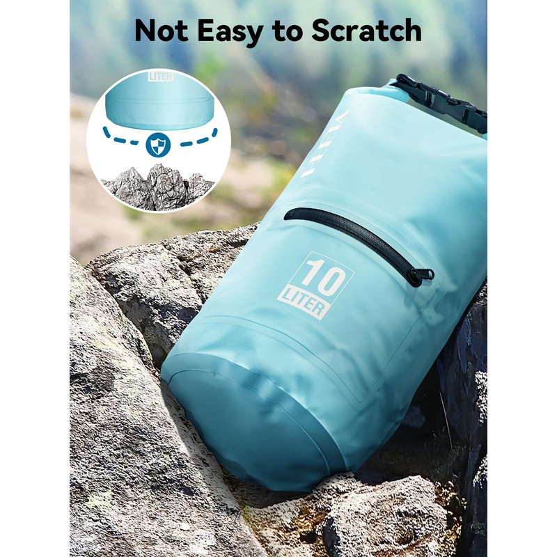 HEETA Waterproof Dry Bag with Front Zippered Pocket for Women