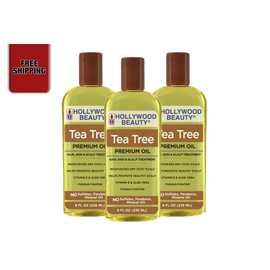 Hollywood Beauty [HOLLYWOOD BEAUTY] Tea Tree Premium Oil - 8 fl. oz. / 236 mL (pack of 3)