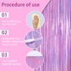 YUKL Laser Pink Curtains Fringe Backdrop Pink Streamers Party Decorations