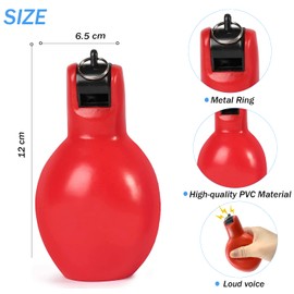 Dingfeiyu 1 x Hand Whistle with 1 x Stainless Steel Sports Whistle, Whistle for Trainer, Referee, Sports Teacher, Dog Trainer, Whistle Loud Emergency, Trainer Accessories Football (Red)