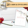 Baptism Invitations with Envelopes, Wildflower, Floral Greenery, Invites for First