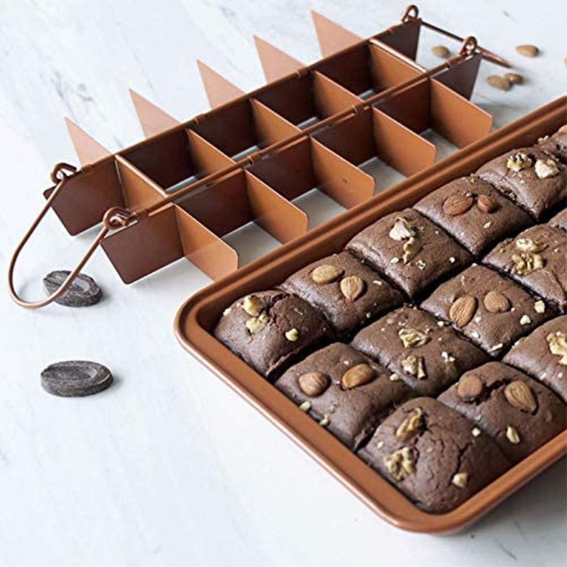Brownie Pan, Non Stick Brownie Pans With Dividers, 18 Pre-slice