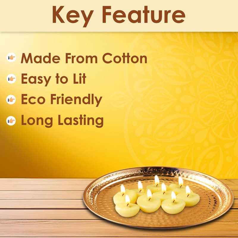 SATVIK Pack of 100 Pure Cow Ghee Wicks for Puja