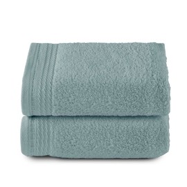 RIZO Top Towel - Set of 2 Hand Towels - Bath Towels - 100% Combed Cotton - 600 g/m2 - Measure 100 x 50 cm - Aqua Green