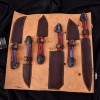 Handmade Custom made FORGED DAMASCUS STEEL CHEF SET Kitchen Knives