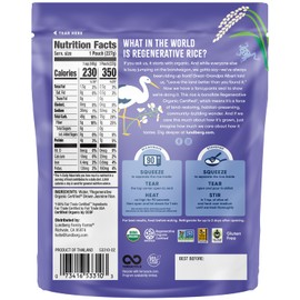 Lundberg Brown Jasmine Rice, Ready in 90 Seconds – RegenerativeOrganic Certified Long Grain Brown Rice, Microwavable, Fluffy, Non-Sticky, Aromatic Organic Rice, 8 Oz