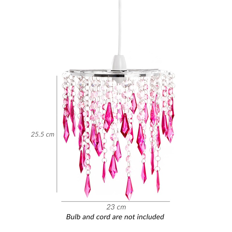 Innoteck Cherry Ceiling Chandelier Acrylic Light Shade, Pink & Light