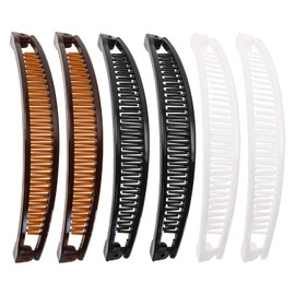 Penta Angel Banana Hair Clip 3/6Pcs Large Vintage Clincher Combs Ponytail Holder Clamp Accessory for Women Long Short Thick Curly Hair (One Size, Count, 6)