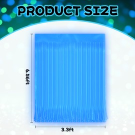 2 Pack Neon Party Decorations Glow in The Dark Party Supplies Blue Tinsel Foil Fringe Curtains for Birthday Party Supplies Streamers Decorations