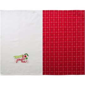 DII Christmas Tea Towels Decorative Kitchen Dish Towel Set, 18x28, Jingle On, 2 Piece
