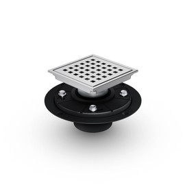 Merraxox 4 inch Shower Drain, Brushed Nickel Shower Drain Cover, Stainless Steel Floor Drain with Flange, Removable Grid Grate