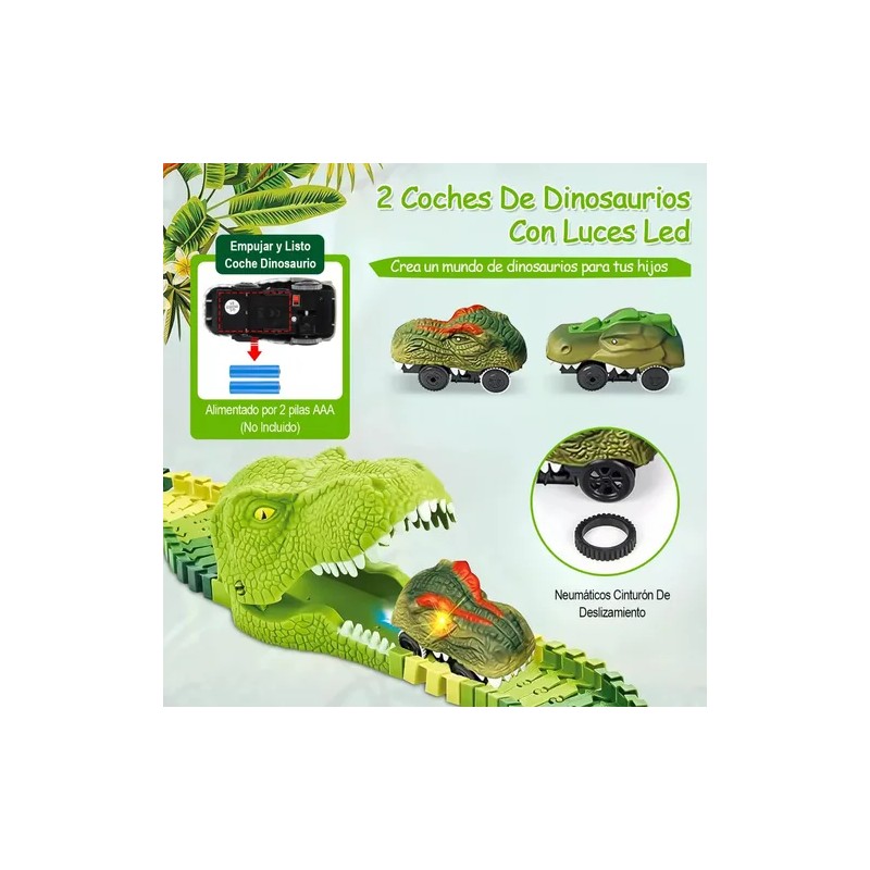 Pista De Juguetes De Dinosaurios De 279 Piezas Para Niños