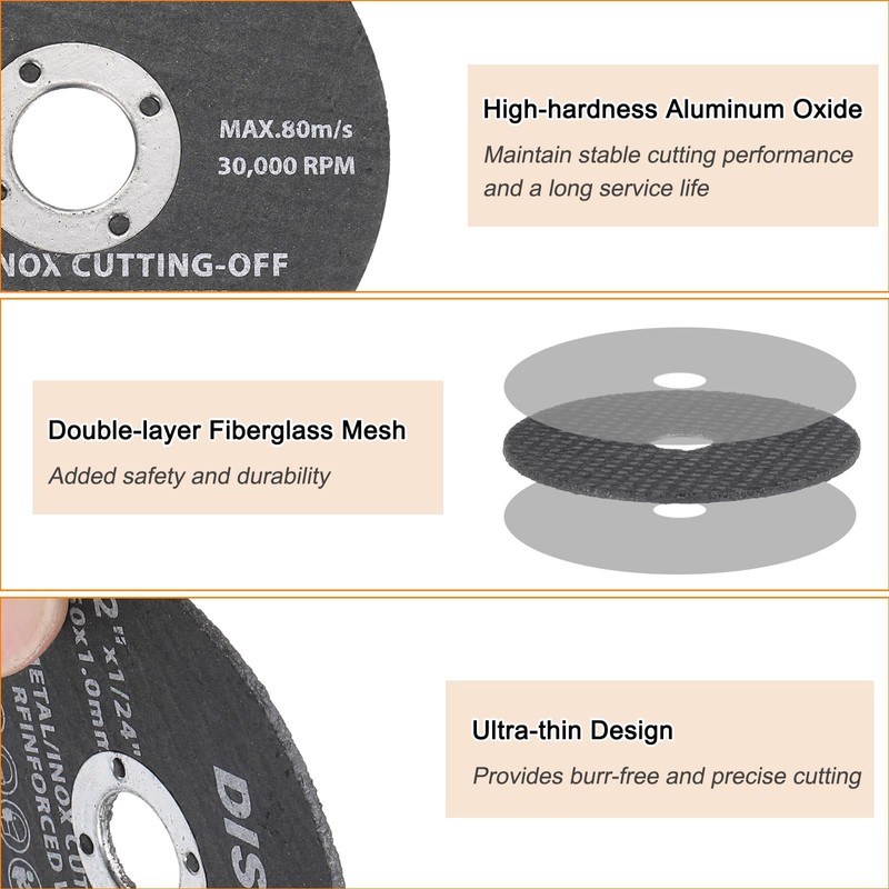 sourcing map 10pcs Cut Off Wheels 2" x 1/32" x