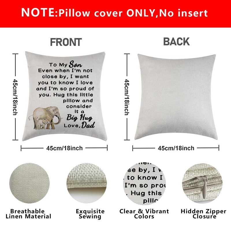 Son Throw Pillow Cover from Dad Father Graduation Gift for