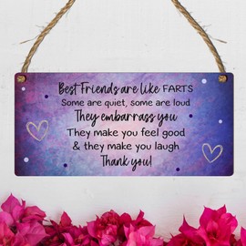 Humorous Friendship Plaque – "Best Friends are Like Farts" Purple Heart Design, Funny Best Friend Gift Sign