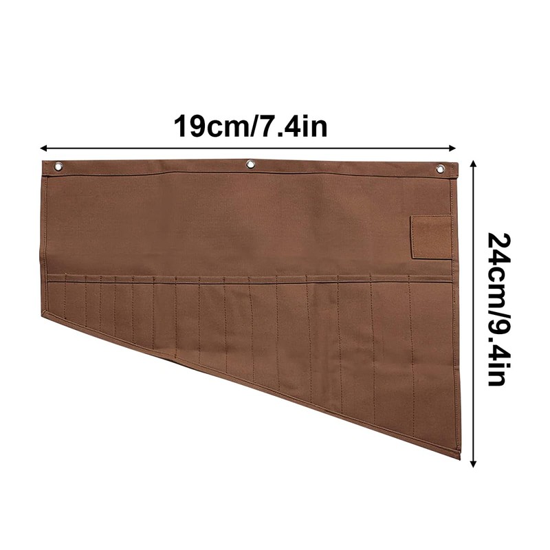 GiantGo Heavy Duty Waxed Canvas Tool Roll Bag with 16