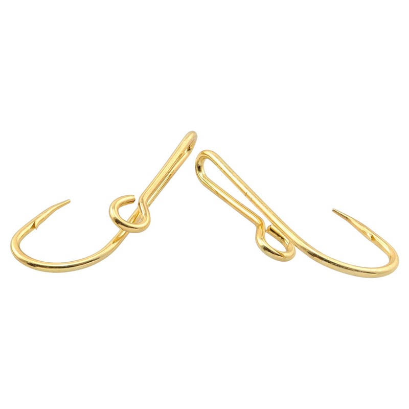 Fish Hook Hat Pins WHYHKJ 4pcs Gold Fish Hook Hat