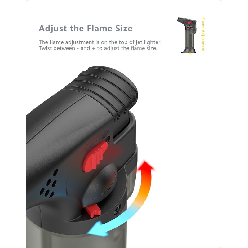 Torch Lighters Butane Refillable, Windproof Jet Blow Torch Lighters for