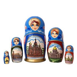 White Nights Russian Nesting Doll 5pc./6"