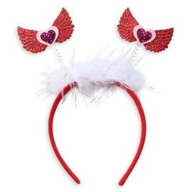 Macute Valentines Heart Headband for Women Red Heart Headband Hair Band Romantic Love Design Hair Accessories Party Supplies (Plush Red, Average)