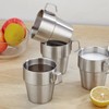 Stainless Steel Camping Cup Set of 4 Double Layer Coffee