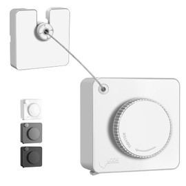 SIWUKEH Retractable Clothesline Indoor is Also an Anti-sag Retractable Clothesline Outdoor,Stainless Steel Wire Laundry line Retractable for Drying Clothes-15.7Ft (White)