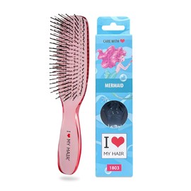 Frizo Pro - I Love My Hair Brush, Hair Brush for All Hair Types, Detangler Brush for Wet or Dry Hair, Tangle Teezer Hair Brushes for Women and Girls (Medium, Rose Pink)