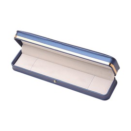 JIHUOO PU Leather Long Chain Box Rectangle Necklace Box Case Velvet Bracelet Gift Box Jewellery Gift Box Jewelry Display Boxes for Valentine's Day Anniversary Blue