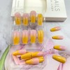 Yellow Gradient French Tip Nail Press on Ballerina Long Coffin