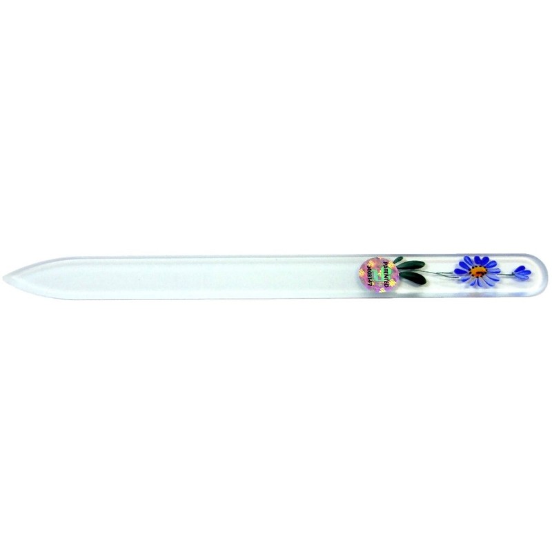 Brajek Nail File Glass Hand Painted 5.5" Czech Daisy 82SYP106