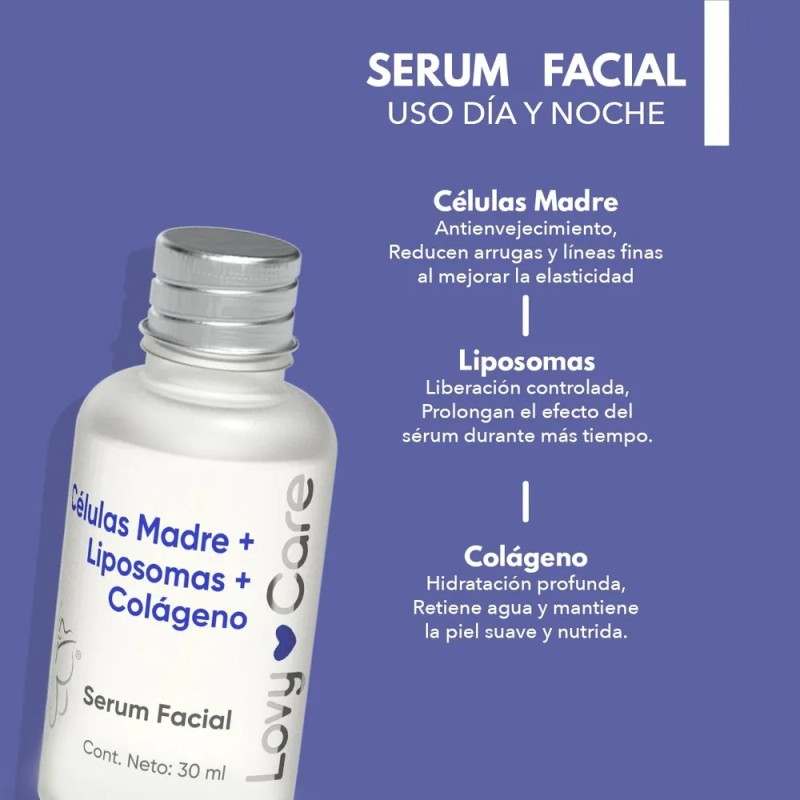 Lovy Care Serum Facial Células Madre Liposomas Colágeno Antiedad 30ml