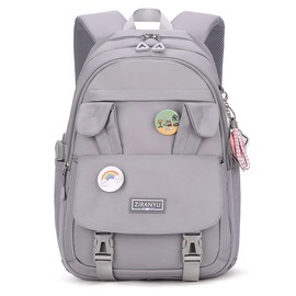 Makukke School Backpack for Women, Laptop Backpack 15.6 Inch College School Bag Anti Theft Travel Daypack Bookbag for Girls,Gray