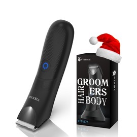 Manscape Trimmer for Men - No Nicks Electric Razor-Shaver for Balls/Pubic/Groin/Legs/Chest Hair Removal w/Light & Ceramic Blade, IPX7 Waterproof Body Groomer USB-C Charging, Gifts for Him Dad