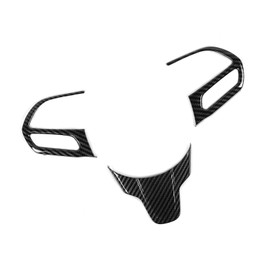 Linskip Steering Wheel Trim Compatible with 2015-2023 Chrysler 300 Accessories, for Chrysler 300 Steering Wheel Cover for Chrysler 300 Carbon Fiber Interior Accessories(Black)