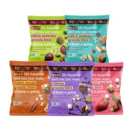 B'cuz Granola Bites 16-Bag Gluten Free Healthy Snacks for Adults, Healthy Granola Gluten Free Snack - Kosher Snacks for Kids, Vegan Snack, Individually Wrapped Snack Packs - 1 oz (Variety Pack (16-Bags))