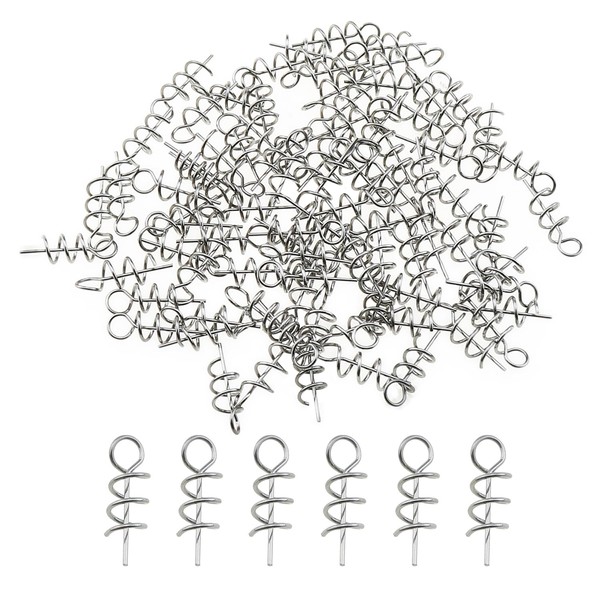 ZZHXSM 100PCS 16x5mm Spring Loaded Twist Lock Fishing Hook Centre