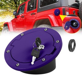 JeCar Fuel Filler Door Locking Gas Cap Cover Exterior Accessories for Jeep Wrangler 2007-2018 JK & Unlimited, Purple