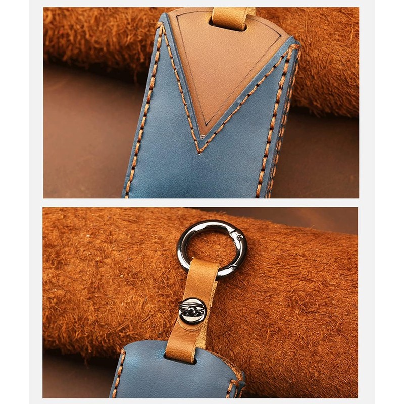 ontto Leather Key Fob Cover Keyring for Volvo xc60 xc90