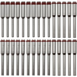 TorSor - Juego de 30 mandriles de montaje de rueda de corte de 2,35 mm, 3,0 mm, 3,175 mm, 1/8 pulgadas, soporte para mandriles de vástago eléctrico giratorio Dremel, disco de molienda de taladro de