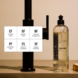 Public Goods Natural Dish Soap | Non-Toxic Kitchen Soap | Plant-Based & Vegan Friendly | Biodegradable | Clear Dish Detergent Liquid | Concentrated Formula | Made in USA | Mandarin Basil | 16 Fl Oz