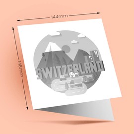 1 x Greeting Card BW - Switzerland Travel Explore Swiss - Blank Birthday Celebration Anniversary #35004