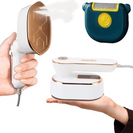 Mini Steam Iron for Clothes, Portable travel Iron steamer for clothes small size handheld garment steamers for clothes, Support Dry and Wet fabric Ironing steamer, plancha a de vapor para ropa (White)