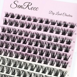 Natural Lash Clusters Wispy Eyelash Clusters 144pcs Cluster Eyelash Extensions D Curl Individual Lashes 8-18mm Mix Length Natural Look Lashes Clusters (ZH03-D-8-18)