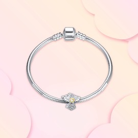 Annmors Charms Angel Wings 925 Sterling Silver Infinity Love Bead Pendant for Bracelet&Necklace,Birthday Mother's day Christmas Jewelry Gifts for Women