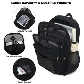 Mesh Bacpack Heavy Duty for School, Lightweight See Through College Backpack for Work Beach Sports (Black)