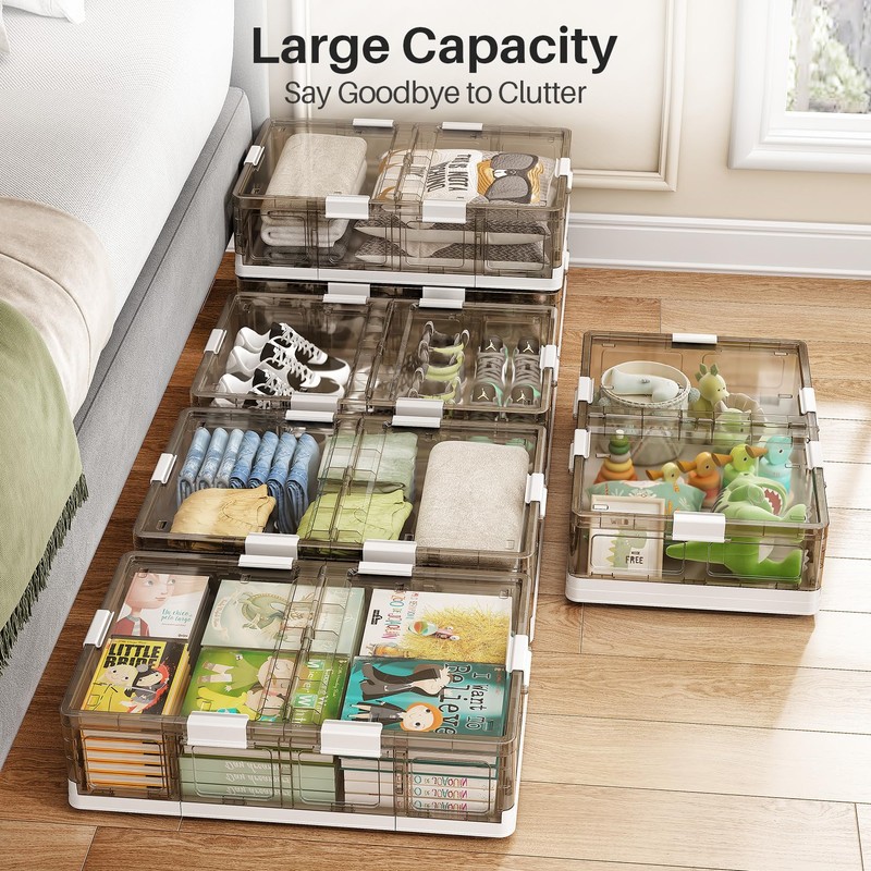 Kitstorack Plastic Under Bed Storage Containers, Underbed Storage with Wheels