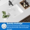 14 Inch Small Square White Undermount Bathroom Sink 13.75" x