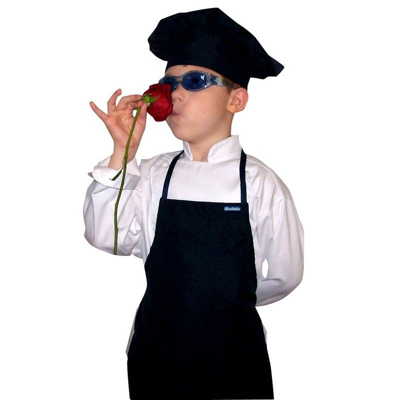 CHEFSKIN - Gorro de chef para niños, color negro, Negro,