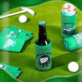 Layhit 24 Pcs Funny Golf Themed Can Cooler Hole in One 12 oz Can Sleeve Bulk Christmas Golf Gifts Golf Party Supplies Reusable Insulated Neoprene Cup Holder for Golfer Game Party Bachelor(Slim)